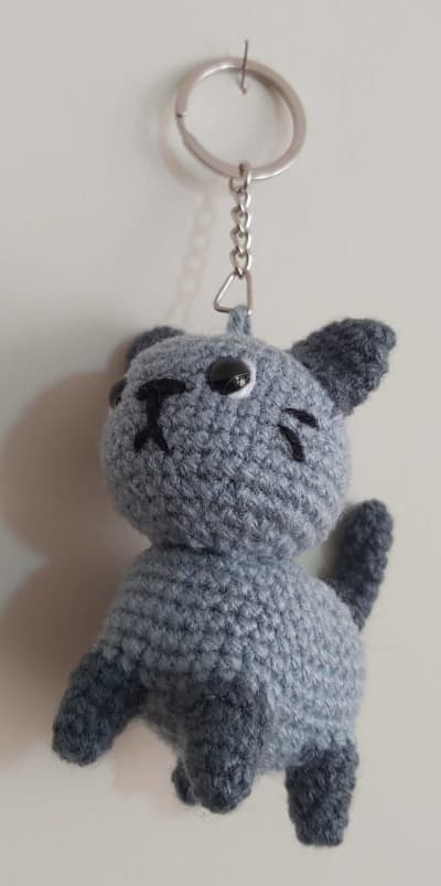 Llavero Gato Amigurumi Hecho a Mano