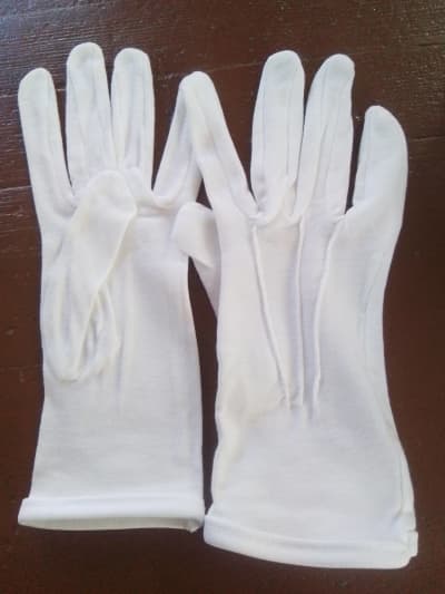 Guantes blancos de tela para niños adole