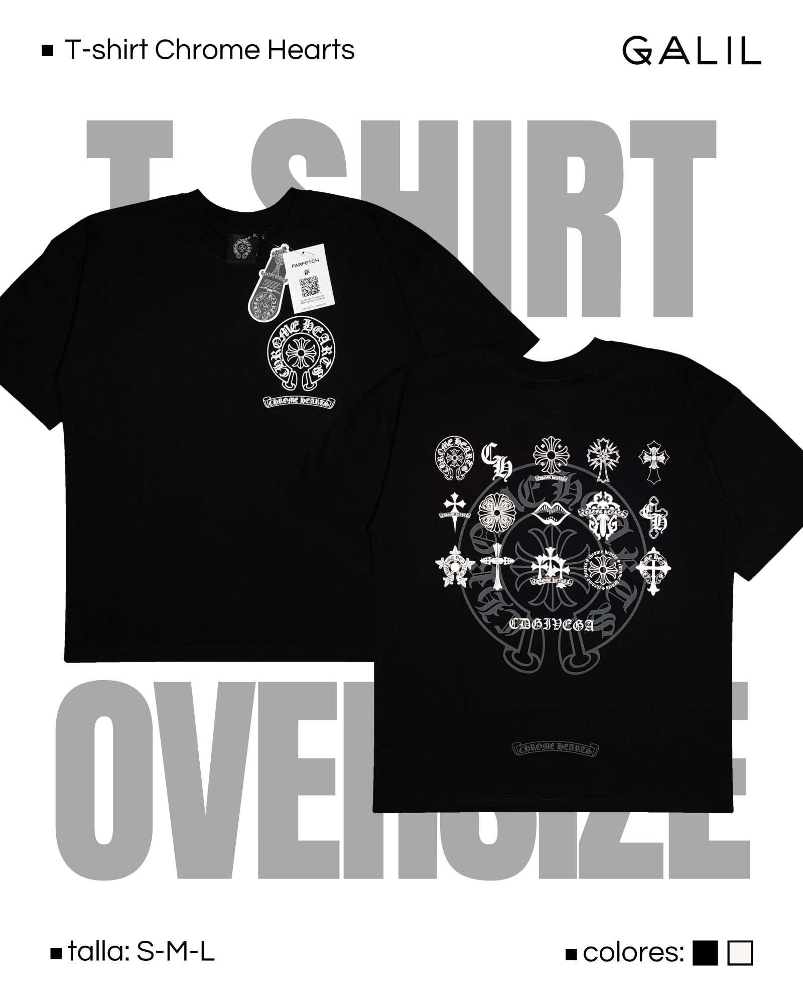 Polera Chrome Hearts oversize