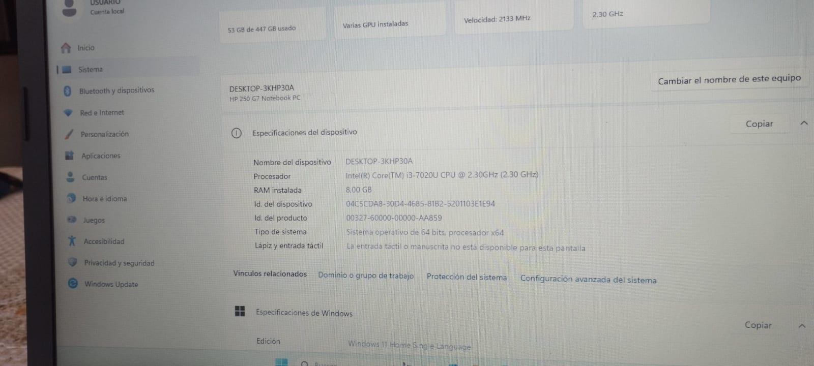 Laptop hp core i3 — imagen 2
