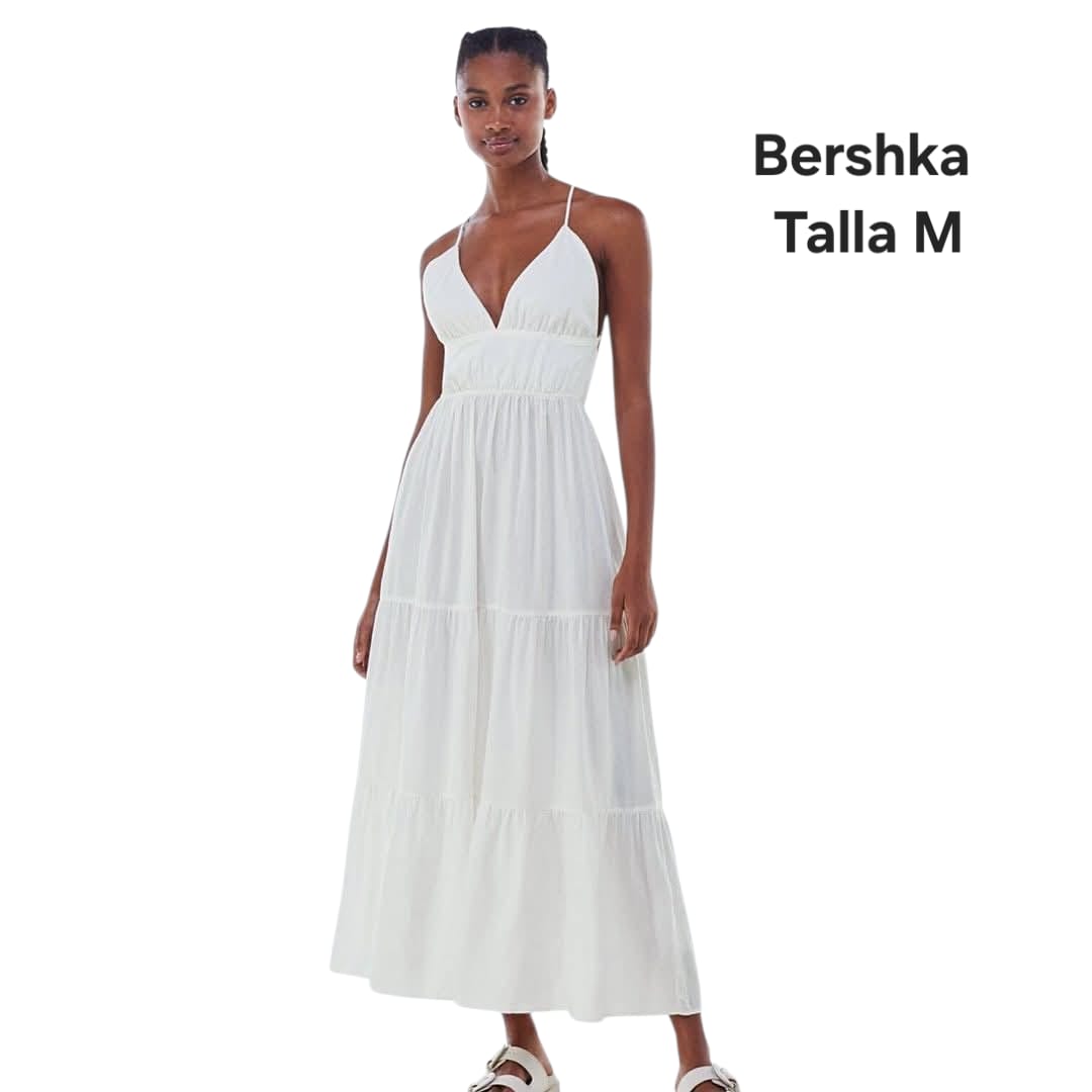 Vestido de lino Bershka