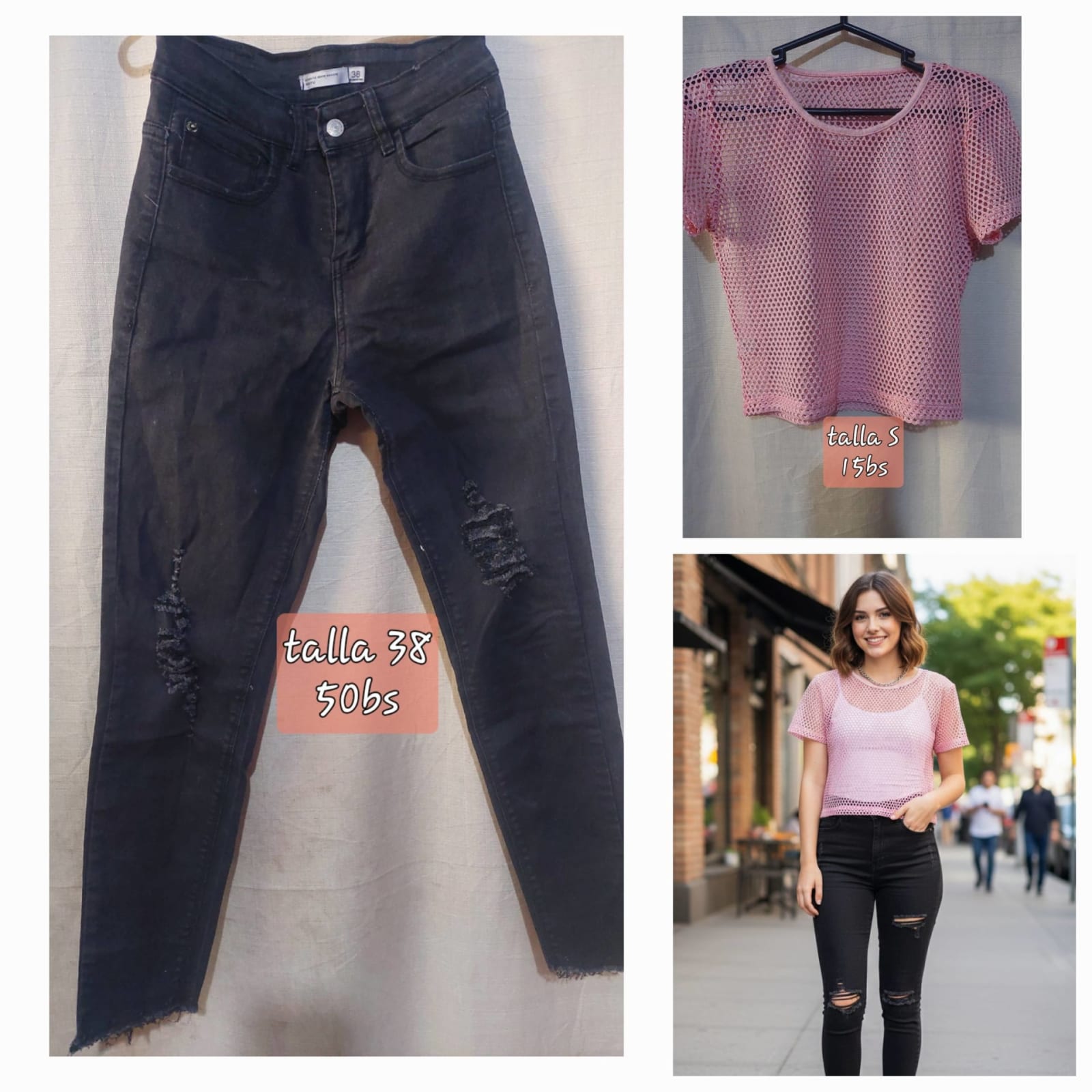 Outfit Juvenil: Jean Negro y Top Rosa