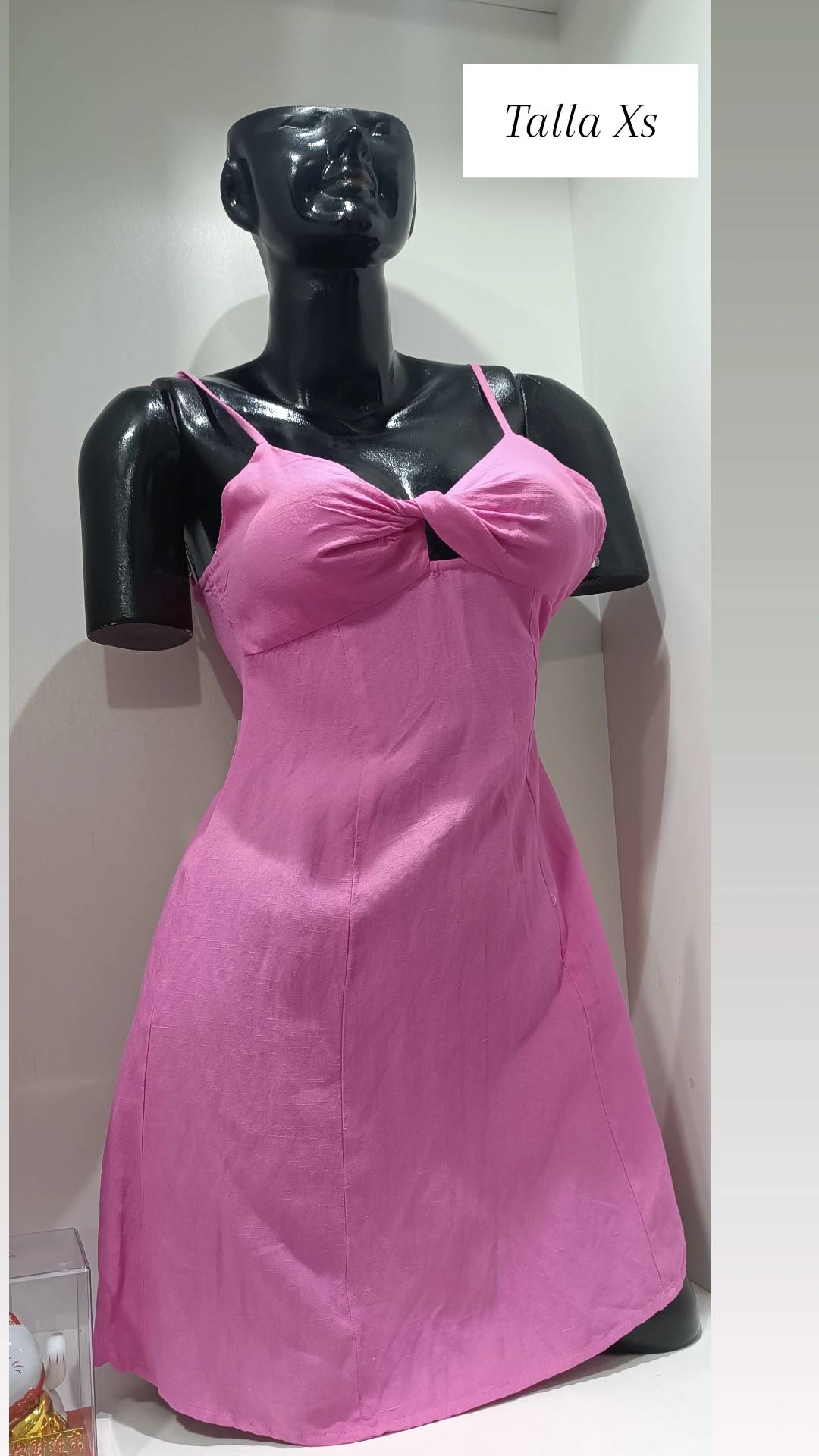 Vestido Rayado Blanco Talla M — imagen 2