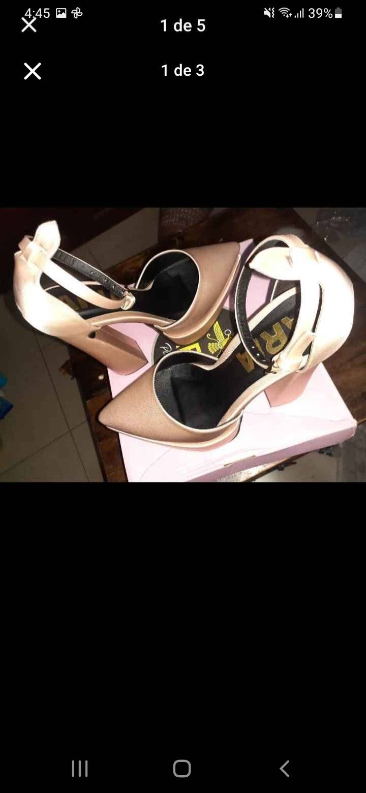 Tacones Elegantes Rosa Dorado