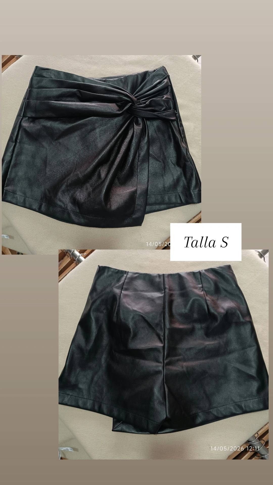 Short Zara Efecto Cuero Talla XS — imagen 3