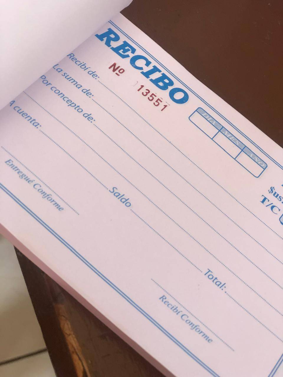 Talonarios de recibos simples
