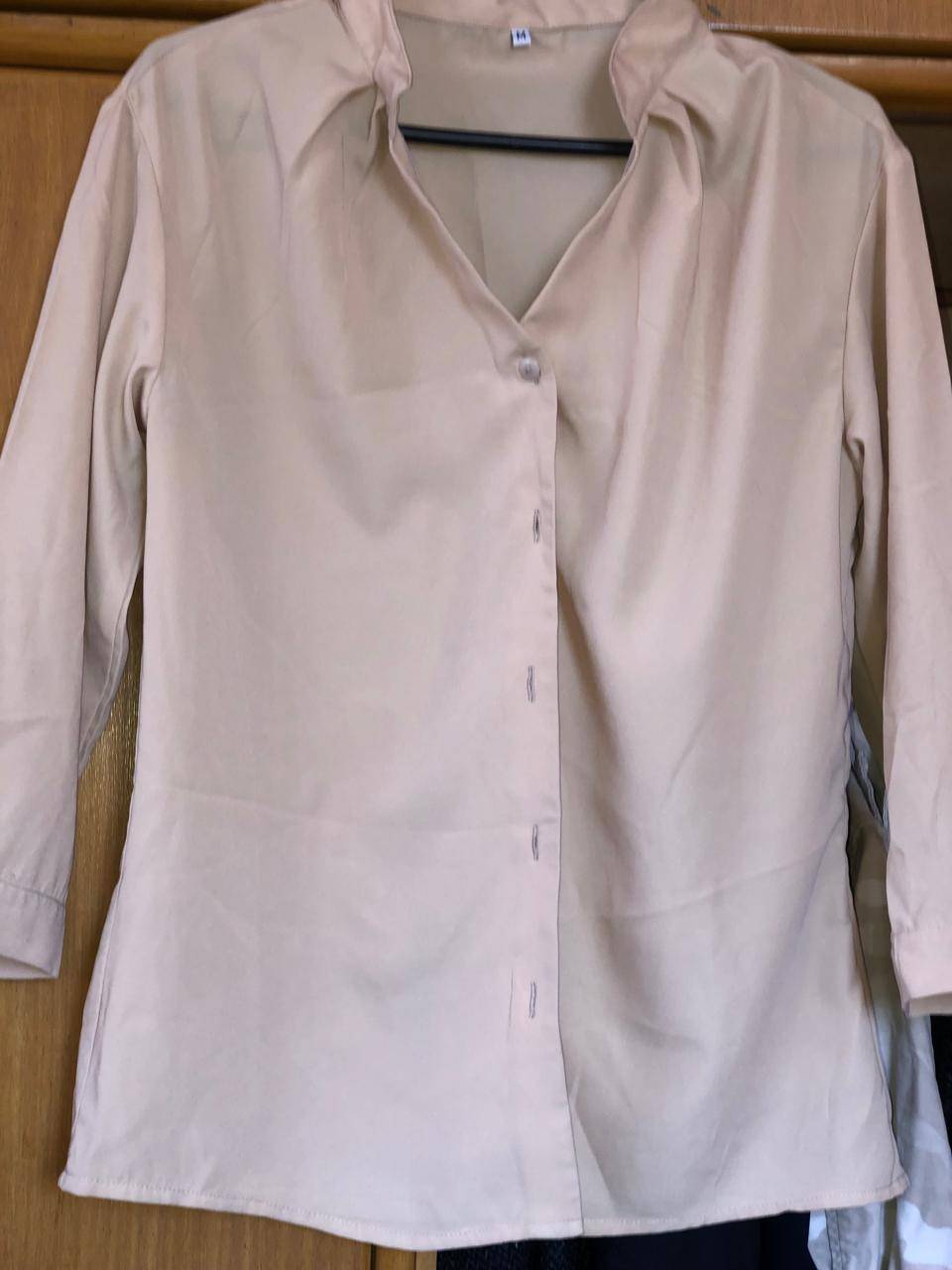 Camisas para mujer talla M celeste beige — imagen 2