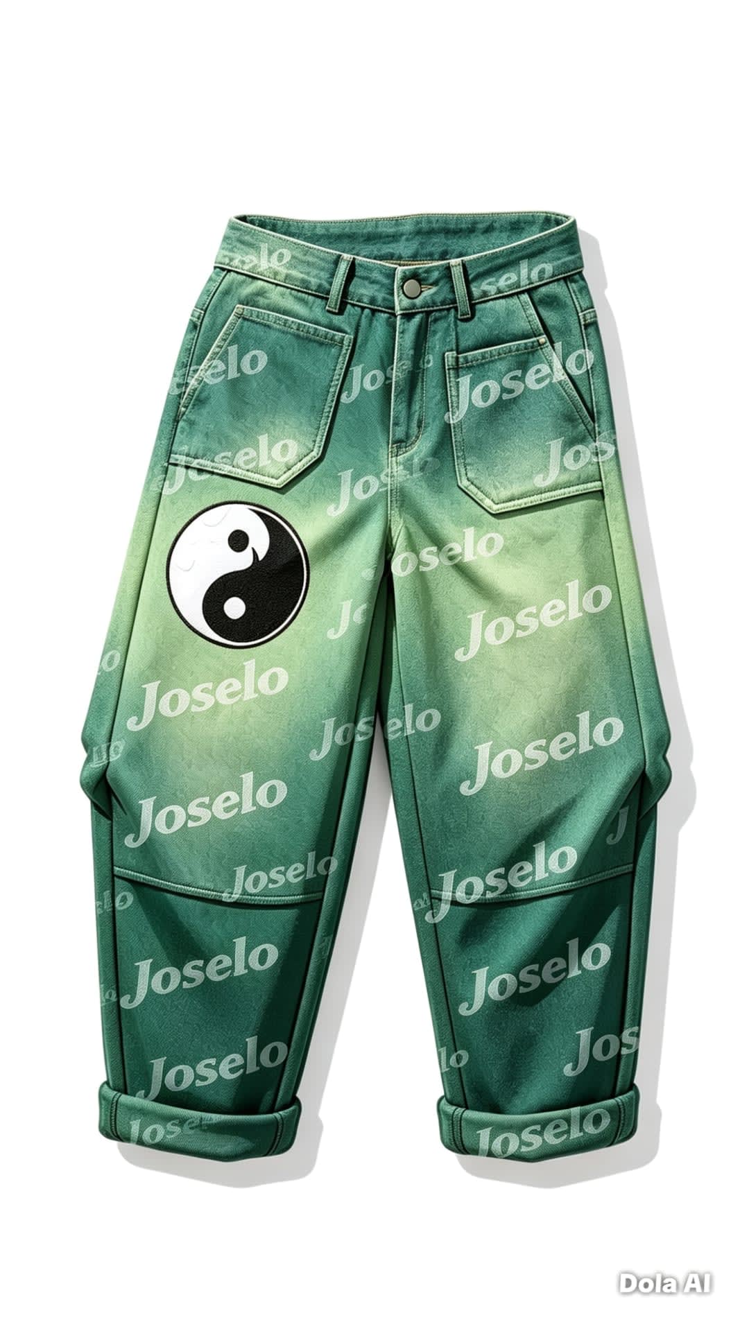 Pantalón baggy verde con desgradado