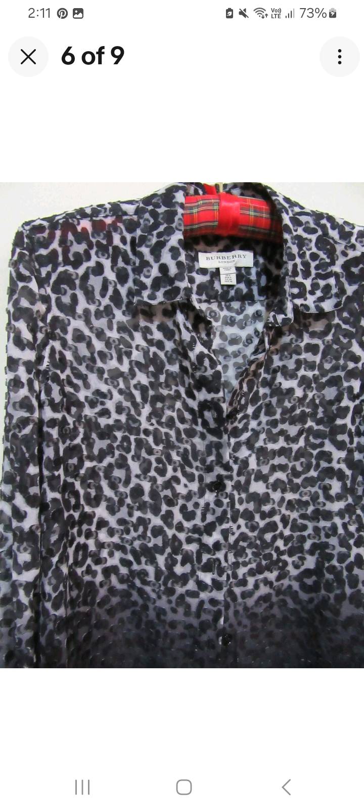 Burberry Blusa de Seda Animal Print — imagen 4