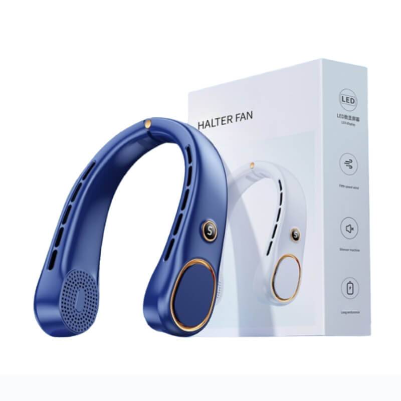 Ventilador de Cuello Portátil LED Azul