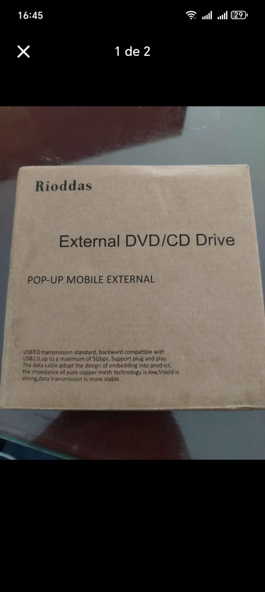 Lector DVD/CD Externo Rioddas USB — imagen 2
