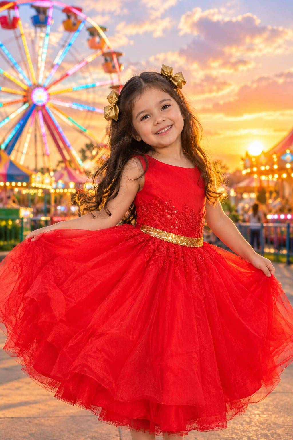 Vestido Rojo de Gala para Niña