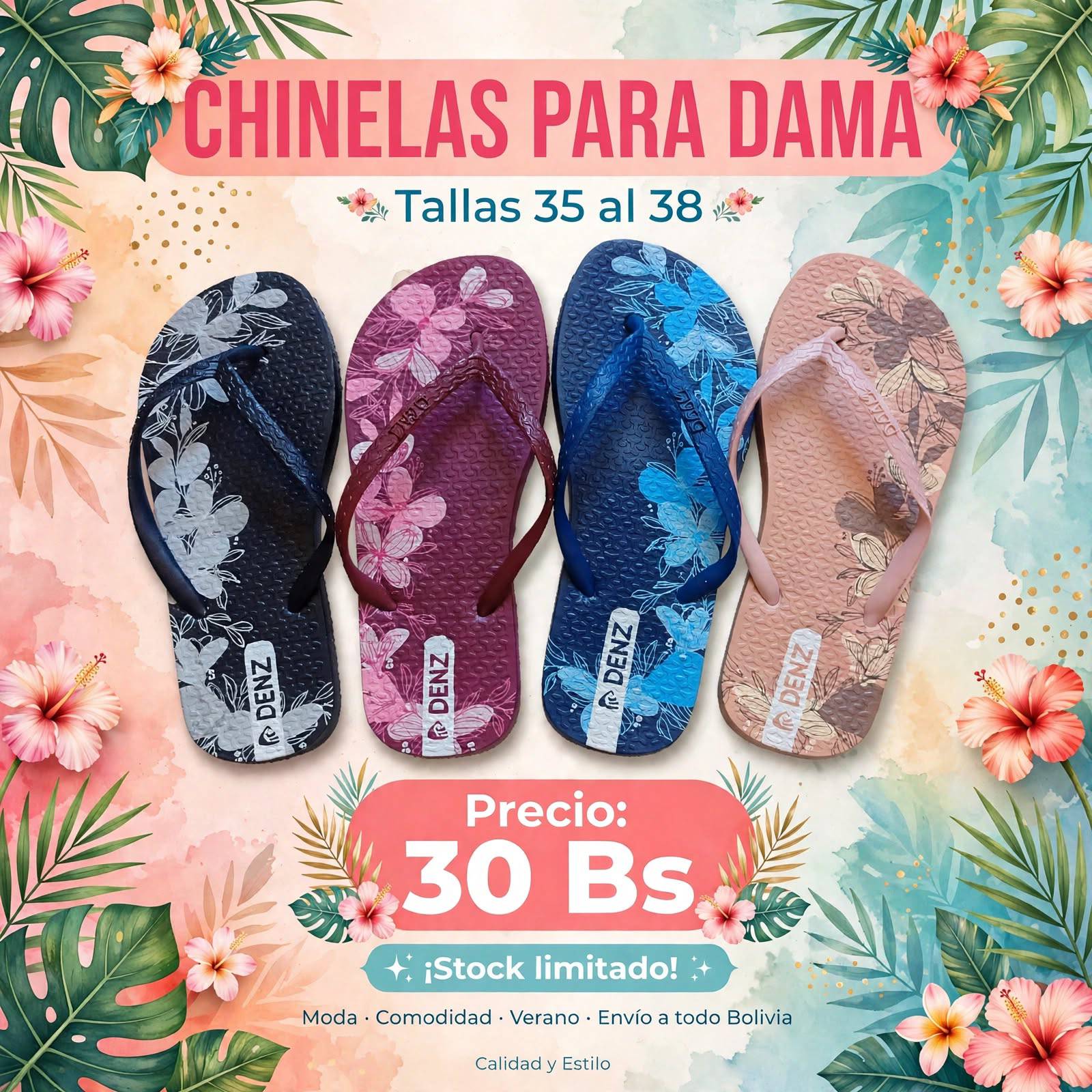 Chinelas para dama