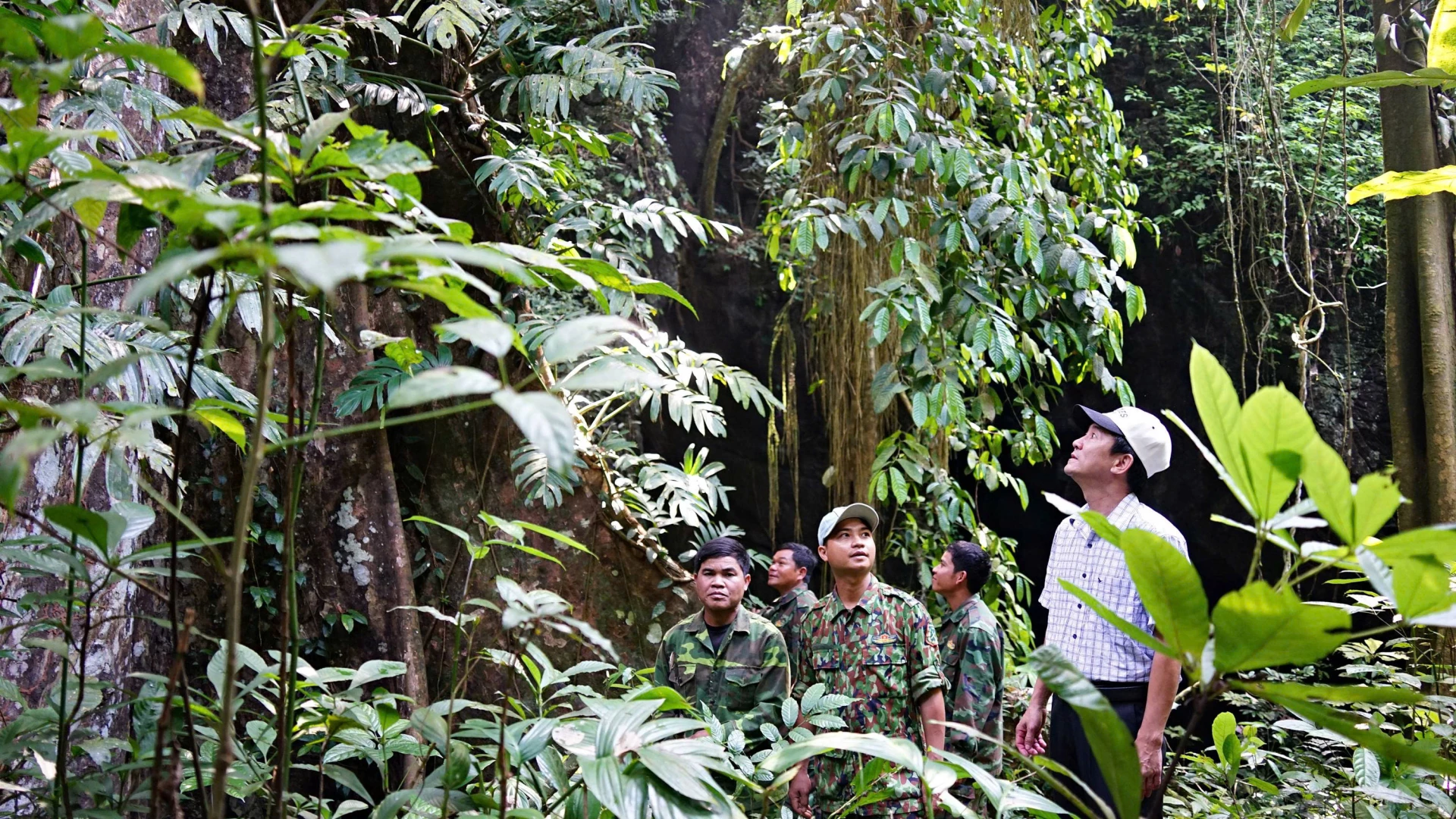 Tuần tra bảo vệ rừng tại Ban quản l&yacute; rừng đặc dụng tỉnh Quảng Trị - Ảnh: L.An