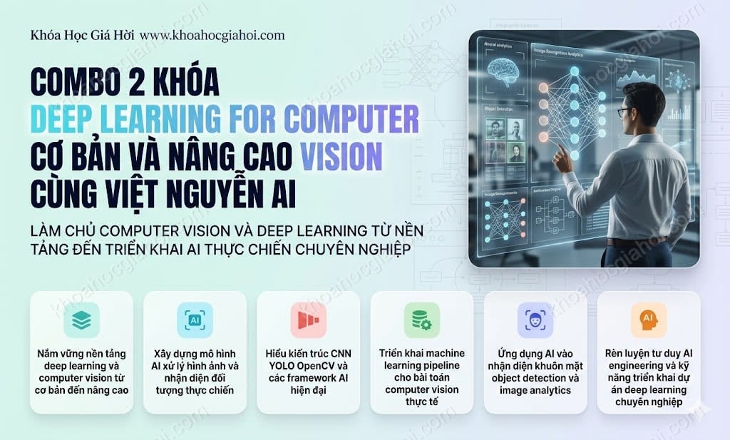 Combo 2 Khóa Deep Learning For Computer Cơ Bản Và Nâng Cao Vision Cùng Việt Nguyễn AI Combo 2 Khóa Deep Learning For Computer Cơ Bản Và Nâng Cao Vision Cùng Việt Nguyễn AI