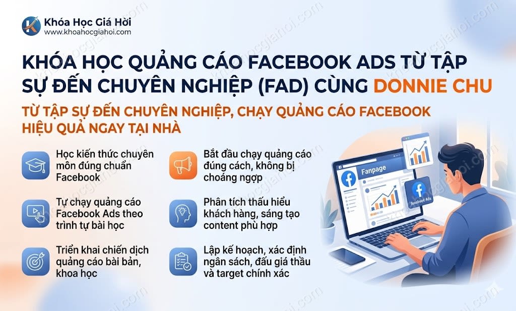 Khóa Học Quảng Cáo Facebook Ads Từ Tập Sự Đến Chuyên Nghiệp (FAD) Cùng Donnie Chu