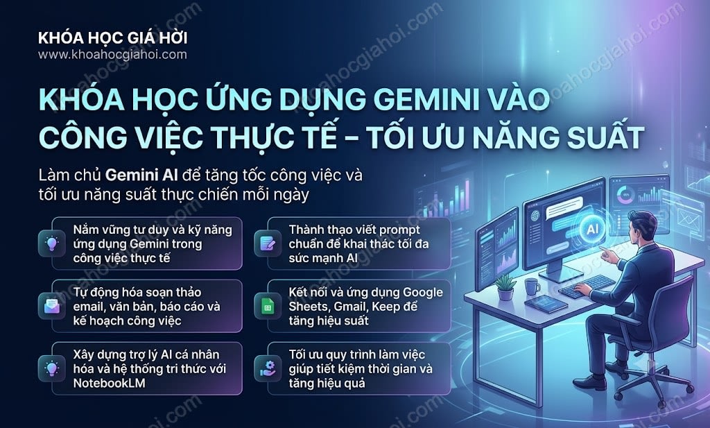 Khóa Học Ứng Dụng Gemini Vào Công Việc Thực Tế – Tối Ưu Năng Suất