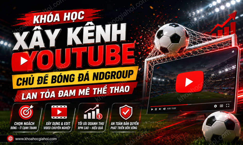 Khóa Học Xây Kênh YouTube Chủ Đề Bóng Đá NDGroup – Lan Tỏa Đam Mê Thể Thao