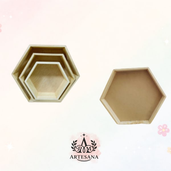 Bandeja Hexagonal Pino
