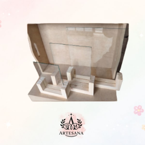 Base con vidrio 20x15 cm