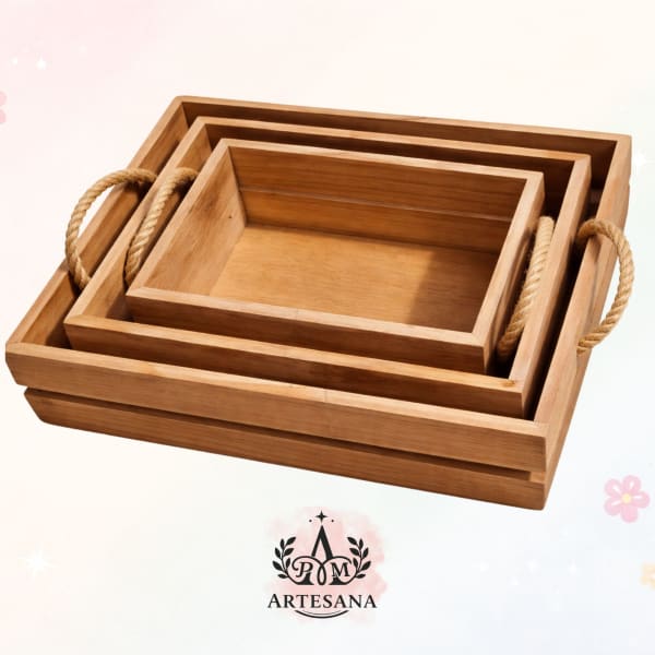Huacal rectangular en pino