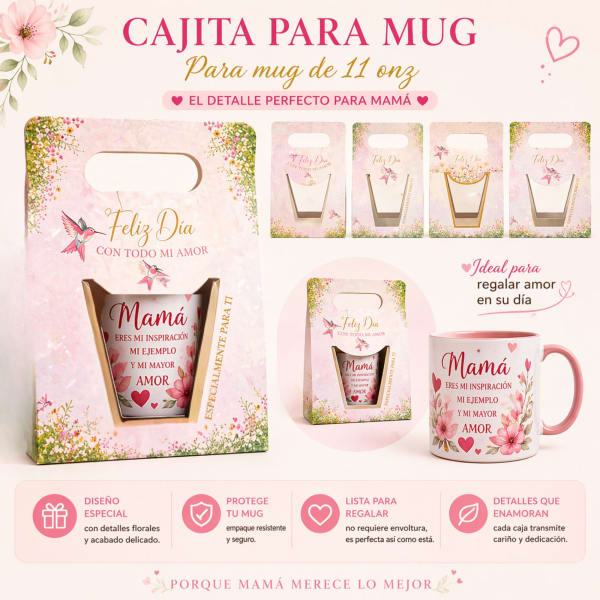 Cajita para Mug 11 oz – Diseño Floral