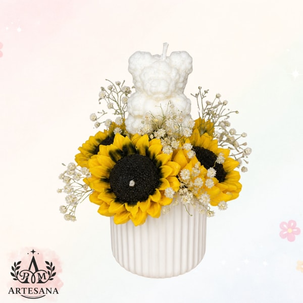 🌻Bouquet con velas de girasol