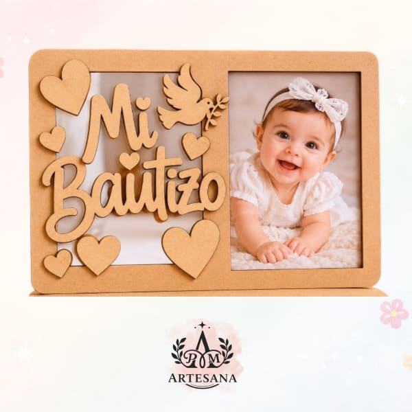 Portarretrato Mi Bautizo en MDF