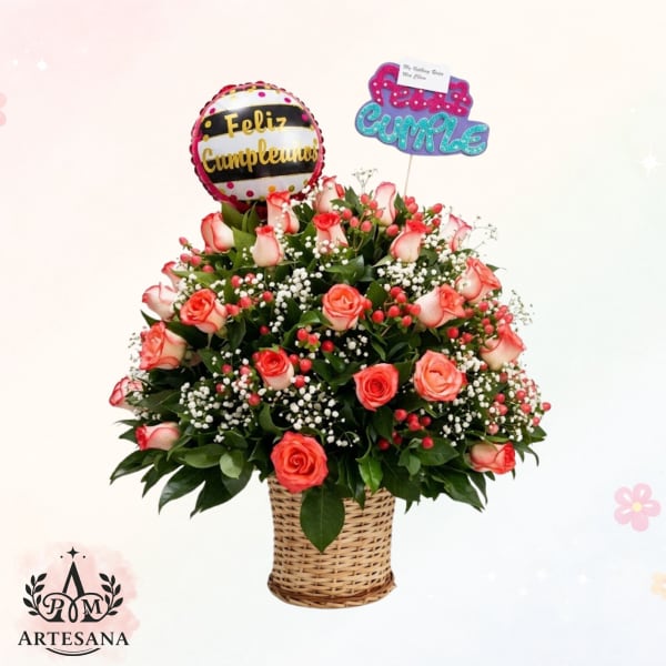 🎂 Canasta de Rosas