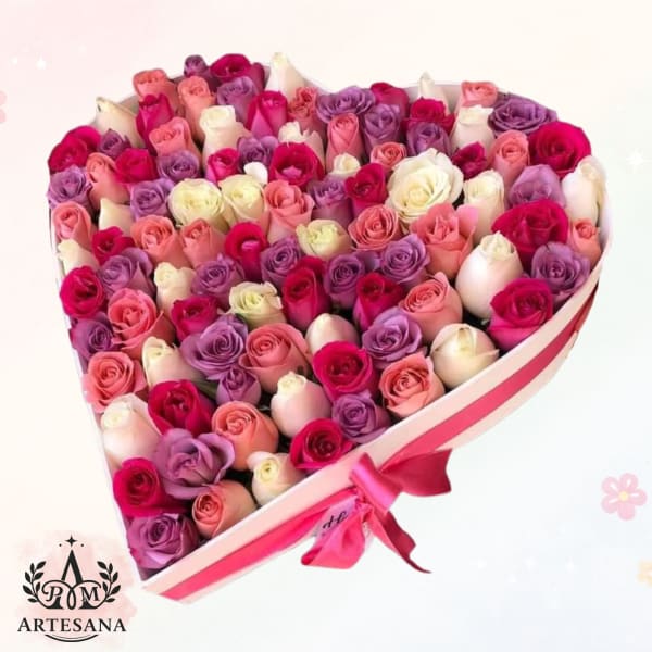 💝 Box Luxury Corazón de Rosas Mixtas
