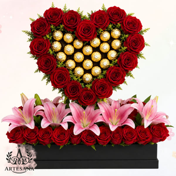 ❤️ Corazón Ferrero & Rosas