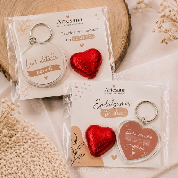 Llavero Acrílico con Chocolate | Regalo Corporativo Personalizado