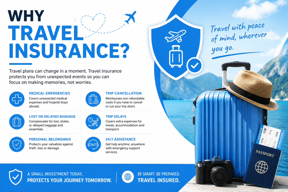 Family traveling safely with travel insurance protection