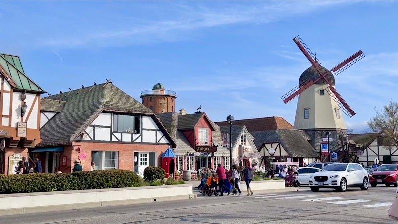 Explore the Danish-style architecture and shops in downtown Solvang
