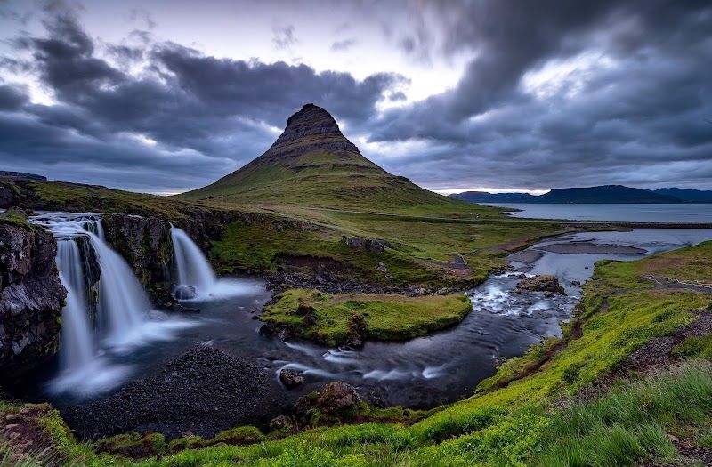 Kirkjufell Mountain and Kirkjufellsfoss Waterfall