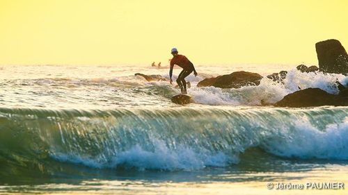 Surfing at the Grande Plage - Biarritz - France