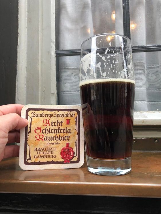 Taste Smoked Beer Rauchbier at Schlenkerla Brewery - Bamberg - Germany