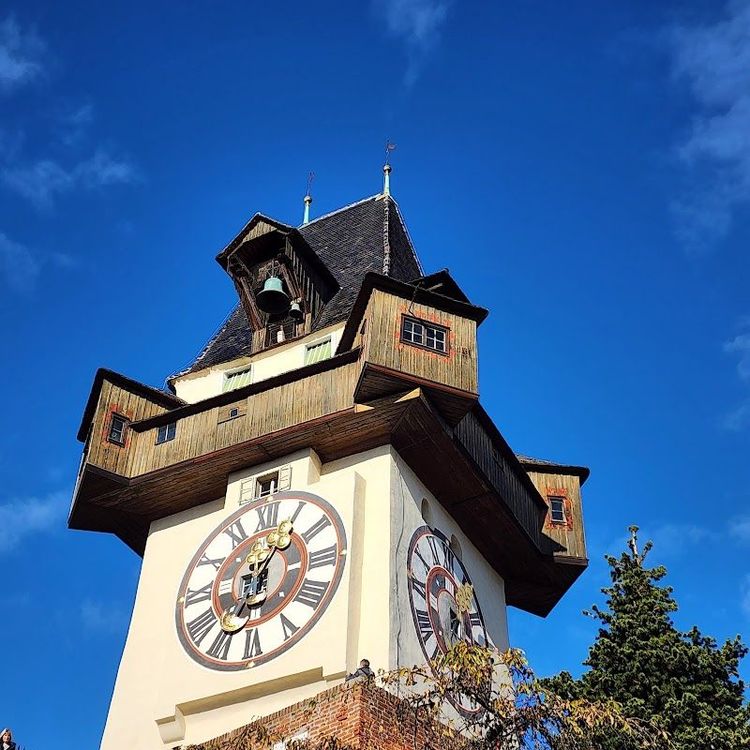 Schlossberg and the Clock Tower Uhrturm - Graz - Austria