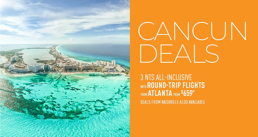 Atlanta or Charlotte to Cancun Deals