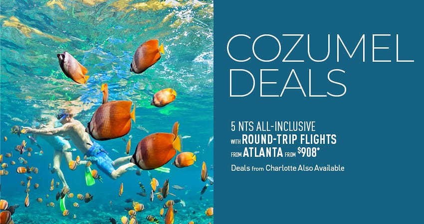 Atlanta or Charlotte to Cozumel Deals