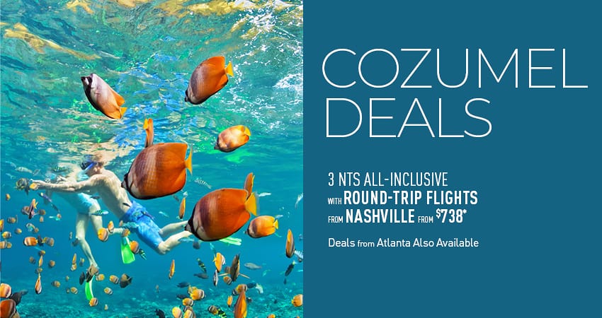Atlanta or Nashville to Cozumel Deals