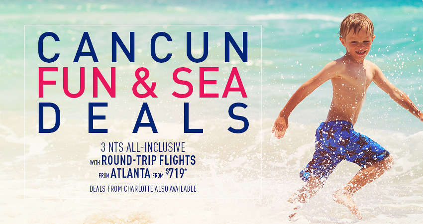 Atlanta or Charlotte to Cancun Deals