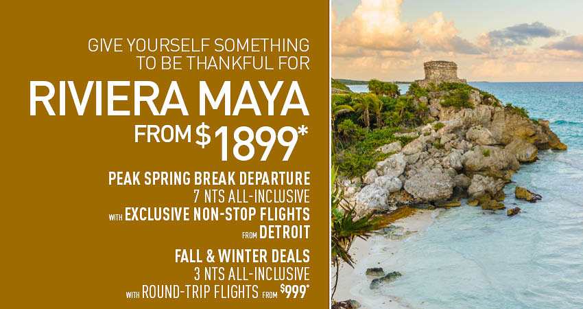 Detroit to Riviera Maya Deals