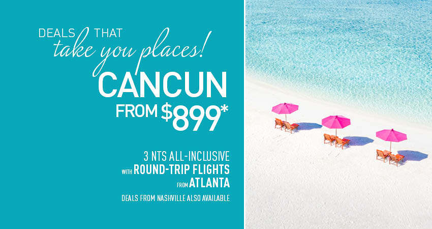 Atlanta or Charlotte to Cancun Deals