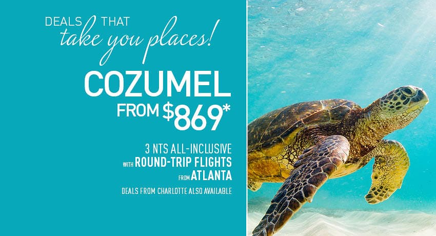 Atlanta or Charlotte to Cozumel Deals