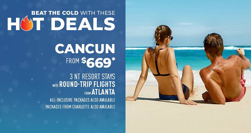 Atlanta or Charlotte to Cancun Deals