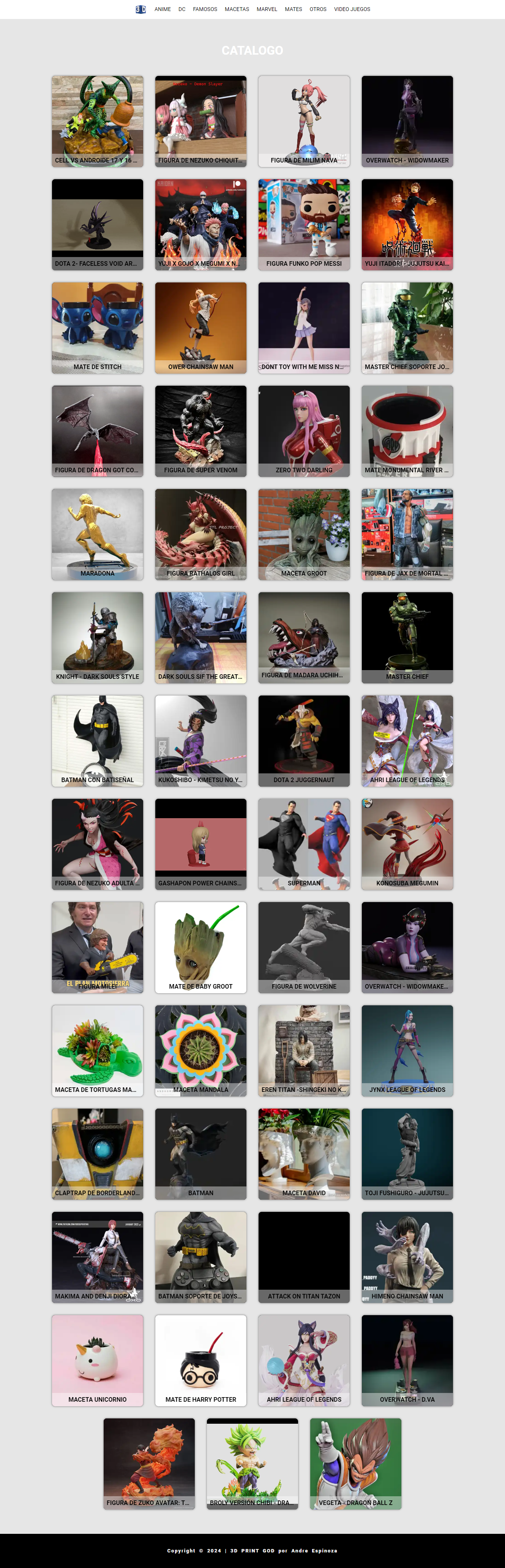 catalogo: 3d print god