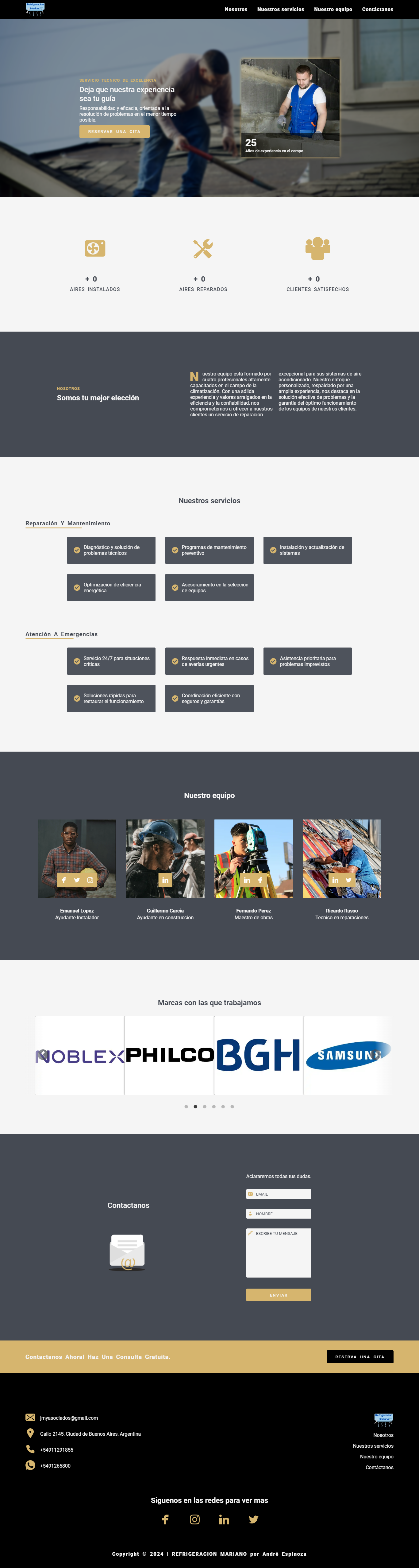 landing page: refrigeracion mariano