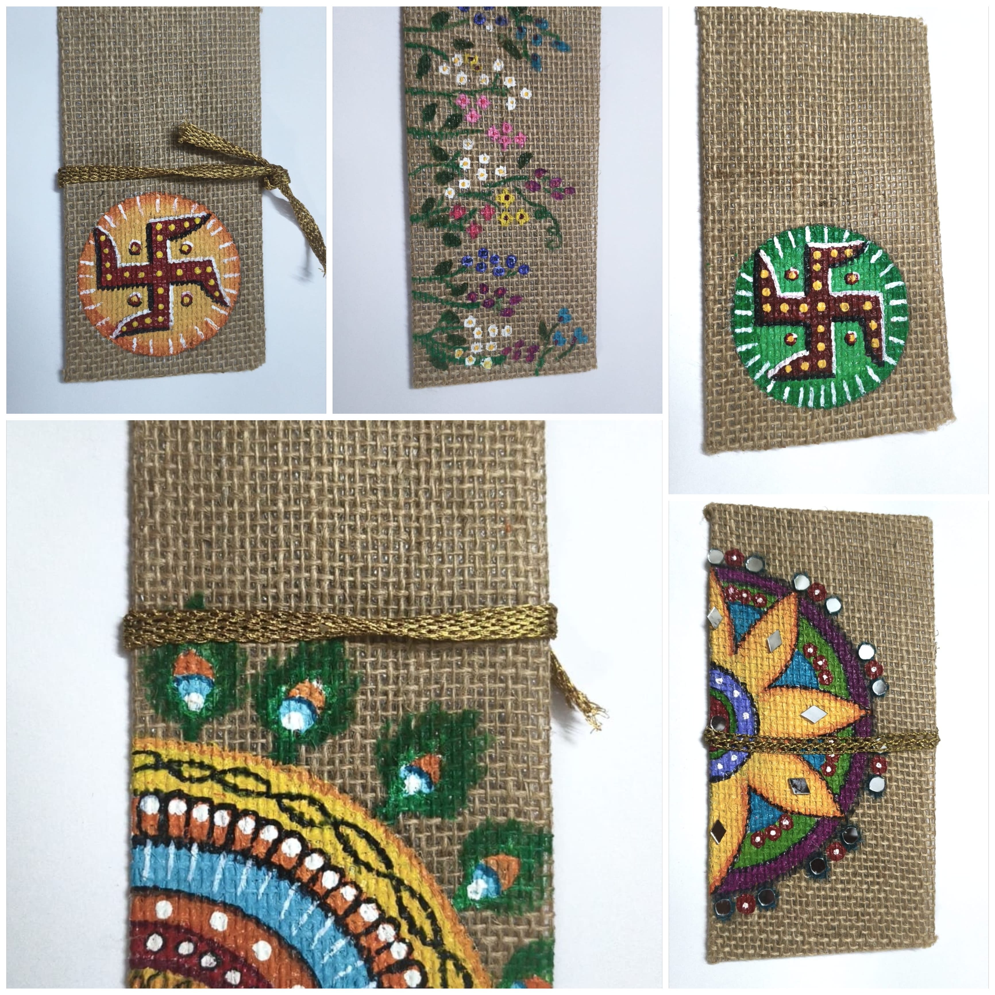 Hand-Painted Jute Envelope – Set of 4 | thumbnail 2