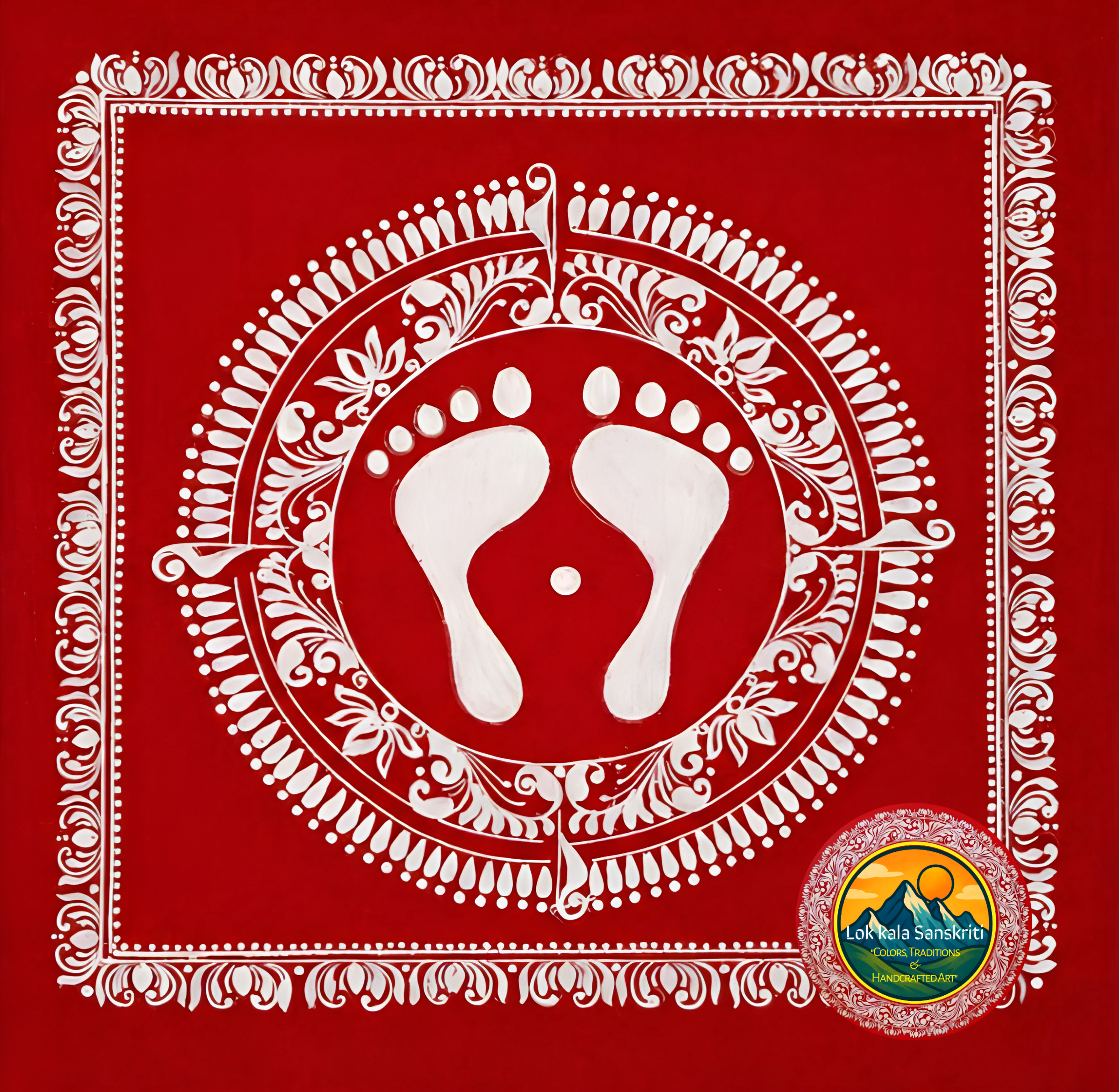 Shubh Lakshmi Charan – Traditional Aipan Art thumbnail 3